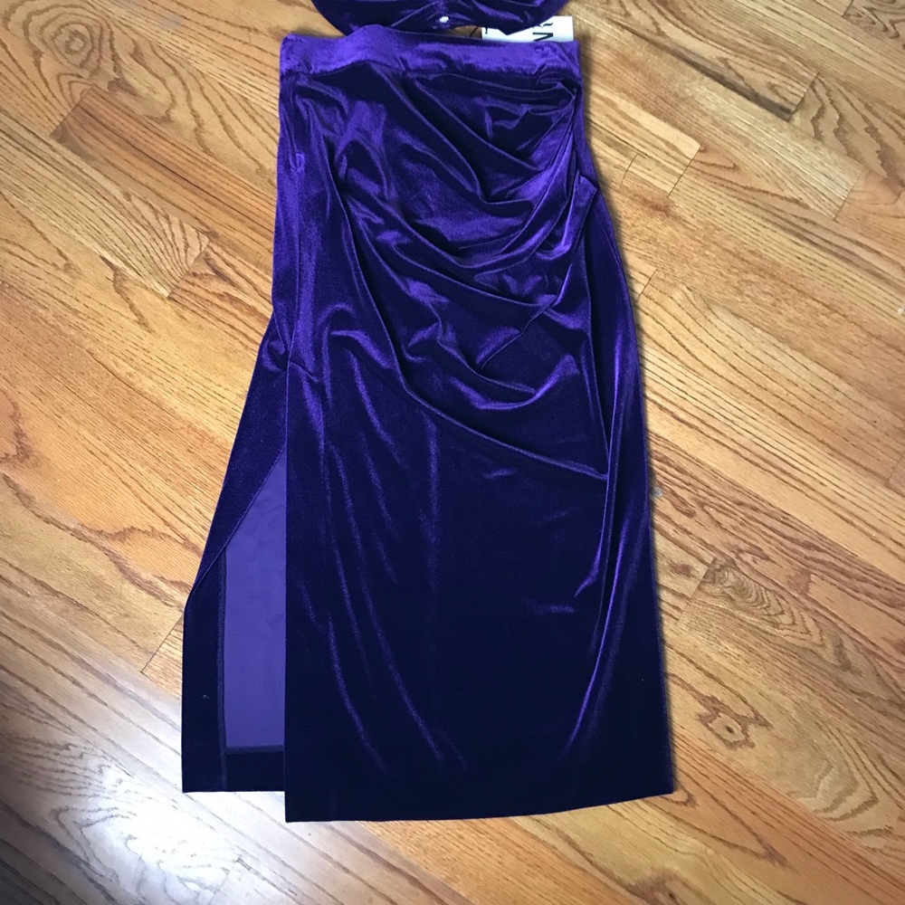 Zara Elegant Purple Velour Top and Skirt Set NWT - Picture 9 of 13